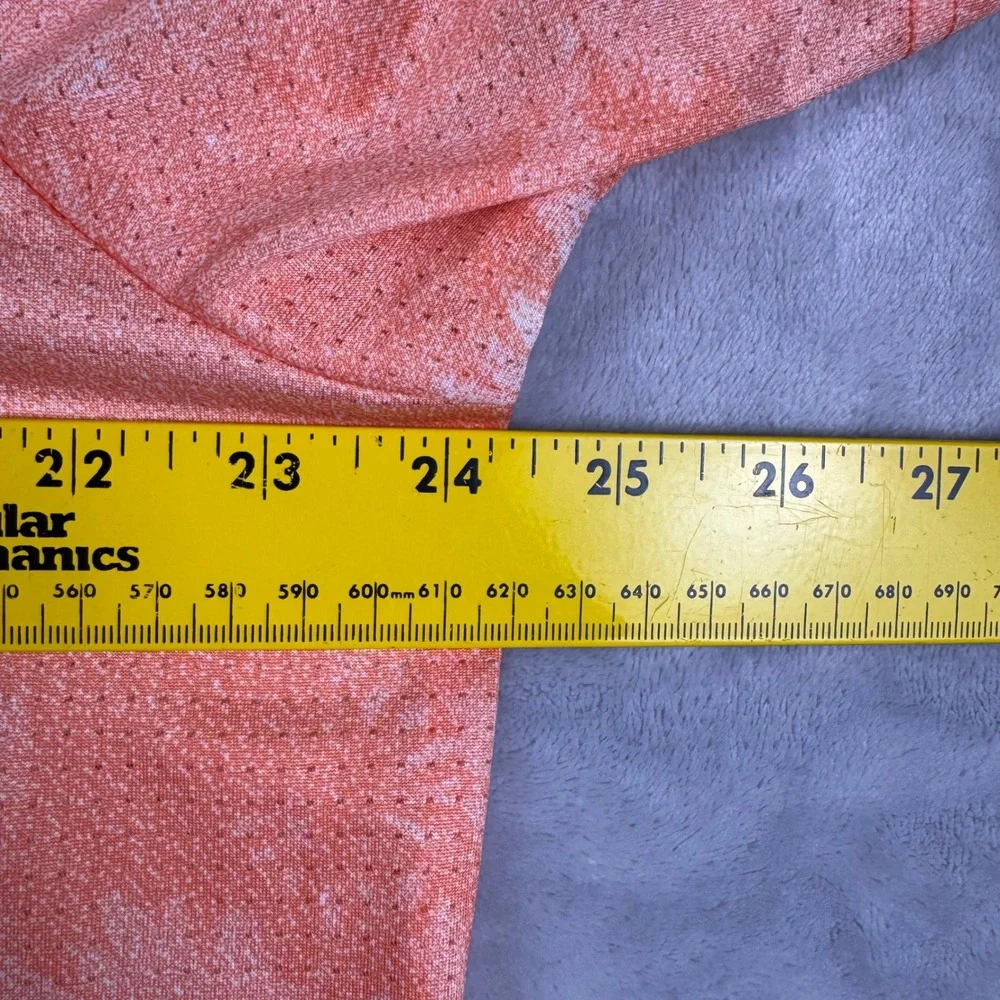 Adidas Golf Orange Floral Tie Dye Mesh Performance Polo Shirt Men XL ShortSleeve